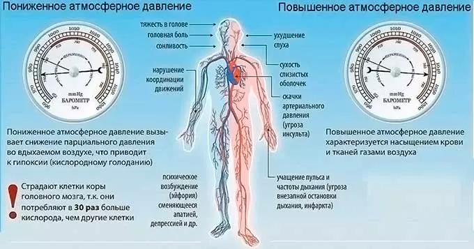 влияние атмосферного давления
