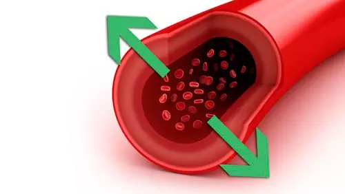 Как изменяется показатель давления при сужении и расширении сосудов - повышается или понижается?