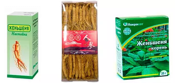 Корень женьшеня в упаковке