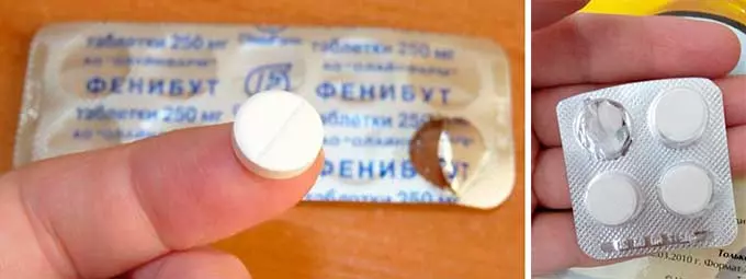 Схема приема лекарства Круглая таблетка Фенибута