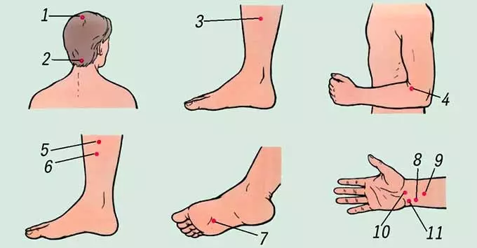 Массаж Массажные точки от давления